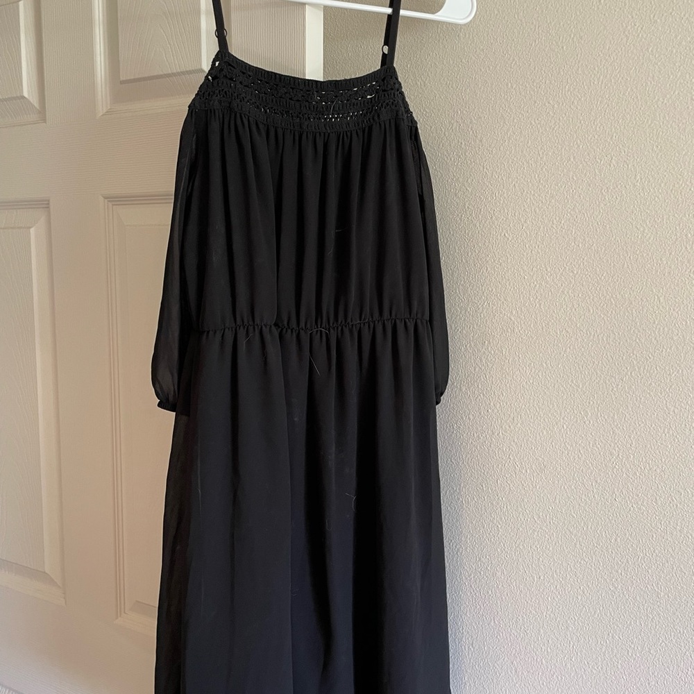 Black semi casual knee length dress